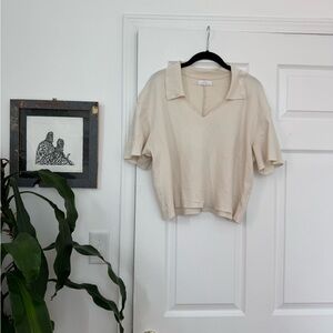 Cream polo shirt